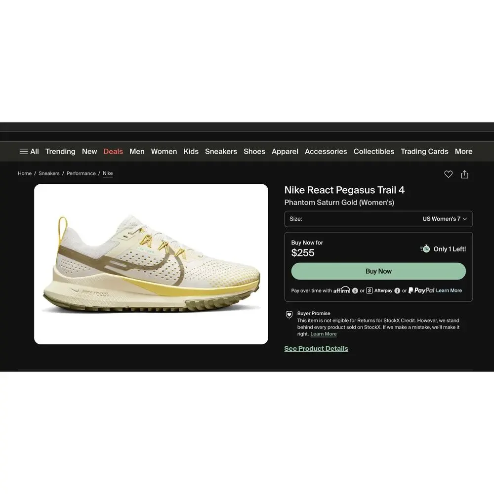 New Nike React Pegasus Trail 4 Phantom Multi-Color Women Size 6.5
